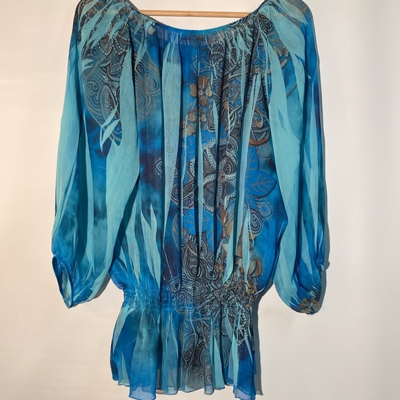 Amore Couture - women’s peasant blouse. Size L - Picture 2 of 8